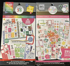 Happy Planner Sticker Book Bundle   Rainbow Big 720  Layered Florals 291  MAMBI
