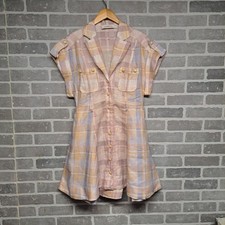 ZIMMERMANN Women Plaid Belted Pink Dress Size 0