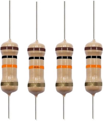 10K Ohm Carbon Film Single Fixed Resistor 1/2 W (0.5 Watts Number of Items: 10
