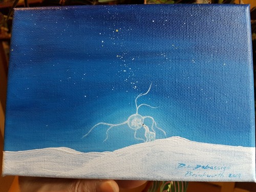 Moon Greeting 5x7" Ojibwe original art Native Canadian polar bear arctic spirit - Picture 2 of 4