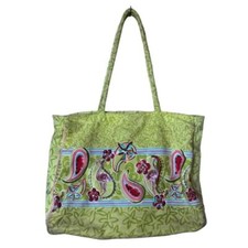 Linda Dobrott Beach Shopping Overnight Fun Flamingo Sequins Tote Bag