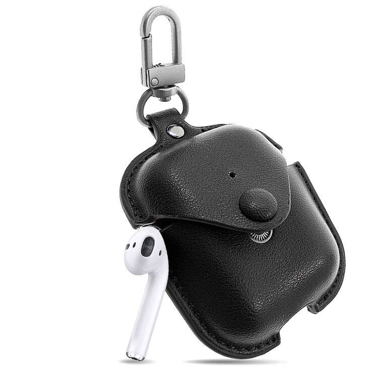 Bluetooth Earbuds PU Leather Soft Mini Carrying Travel Case Pouch & Keychain-image
