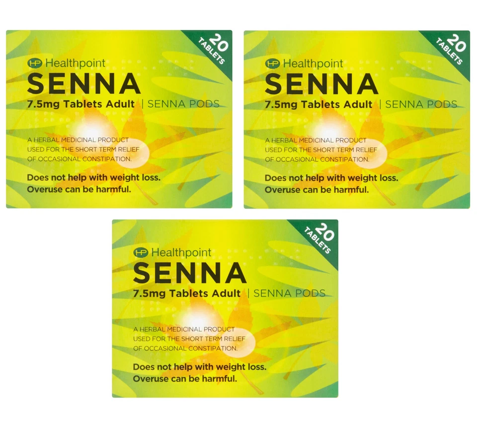 Senna Pods Tablets 7.5mg Herbal Relieve Constipation for Adults 18+ Age Packs