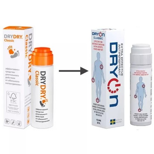 DryOn Classic Antiperspirant Extra effective for the body, 38 ml. DryDry Classic - Picture 2 of 4