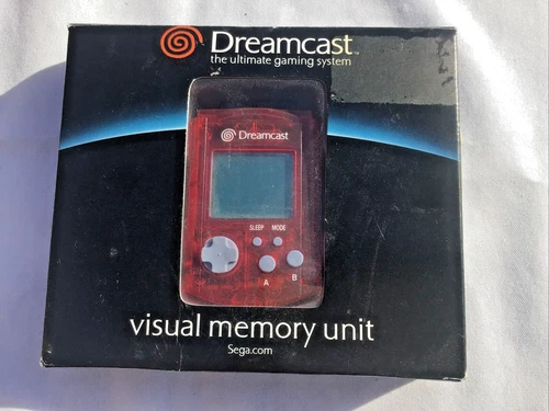Vintage Red Sega Dreamcast Visual Memory Unit  Memory Card  HKT-7000