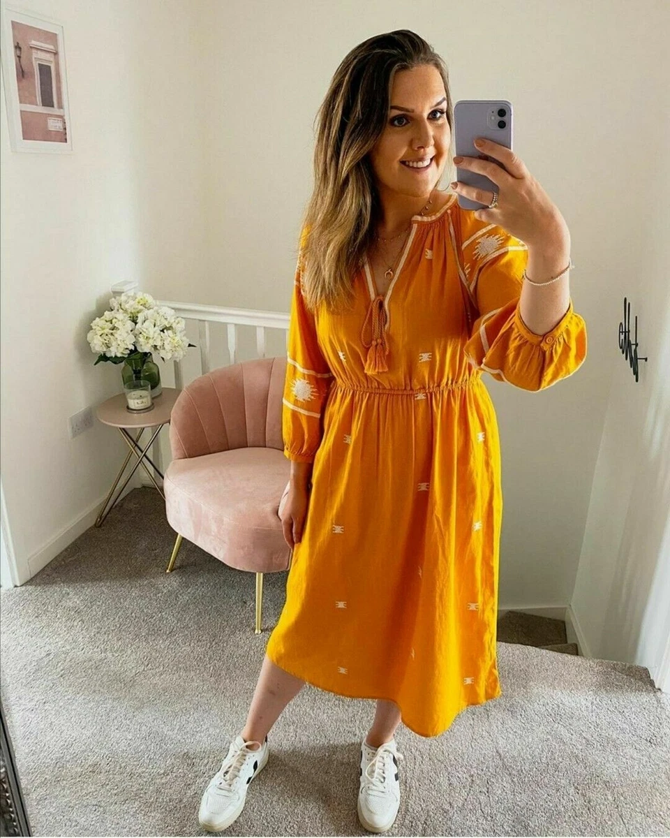 H and m mustard clearance dress