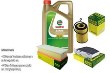 INSPEKTIONSKIT FILTER CASTROL 5L ÖL 5W30 für VW Golf VI 5K1 2.0 TDI