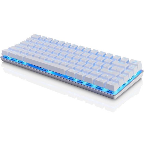 Ajazz AK33 LED Backlit USB Wired PC Gaming Ergonomic Keyboard Black Switch White - Picture 4 of 6