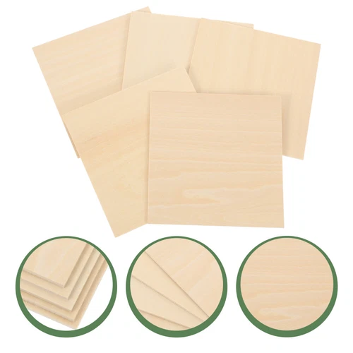 20pcs 10x10xm Plywood Sheets Unfinished Wood Planks for DIY Crafts & Projects - Bild 5 von 6