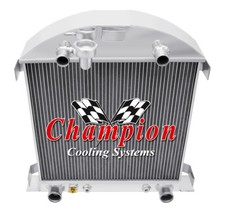 Ar Champion 2 Row Radiator Flathead Config-1928 1929 Ford Model A V8 Conversion