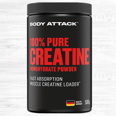 Body Attack 100% Pure Creatine 500g Dose 51,98  /kg Monohydrat Pulver Vegan