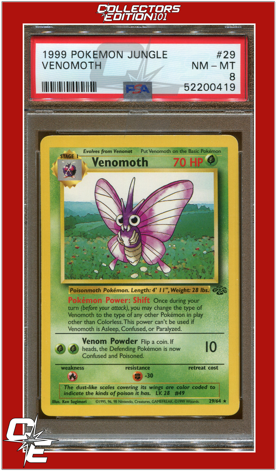 Jungle 29 Venomoth PSA 8