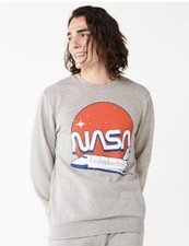 NWT Men s Heather Gray NASA Space Shuttle Orbiter Pullover Sweatshirt Size XL
