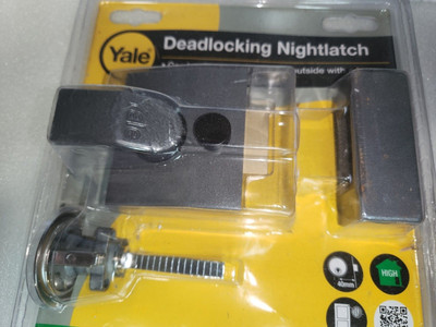 Yale Automatic Deadlock Nightlatch Dark Metallic Finish/Messing P-85-DMG-SC-40