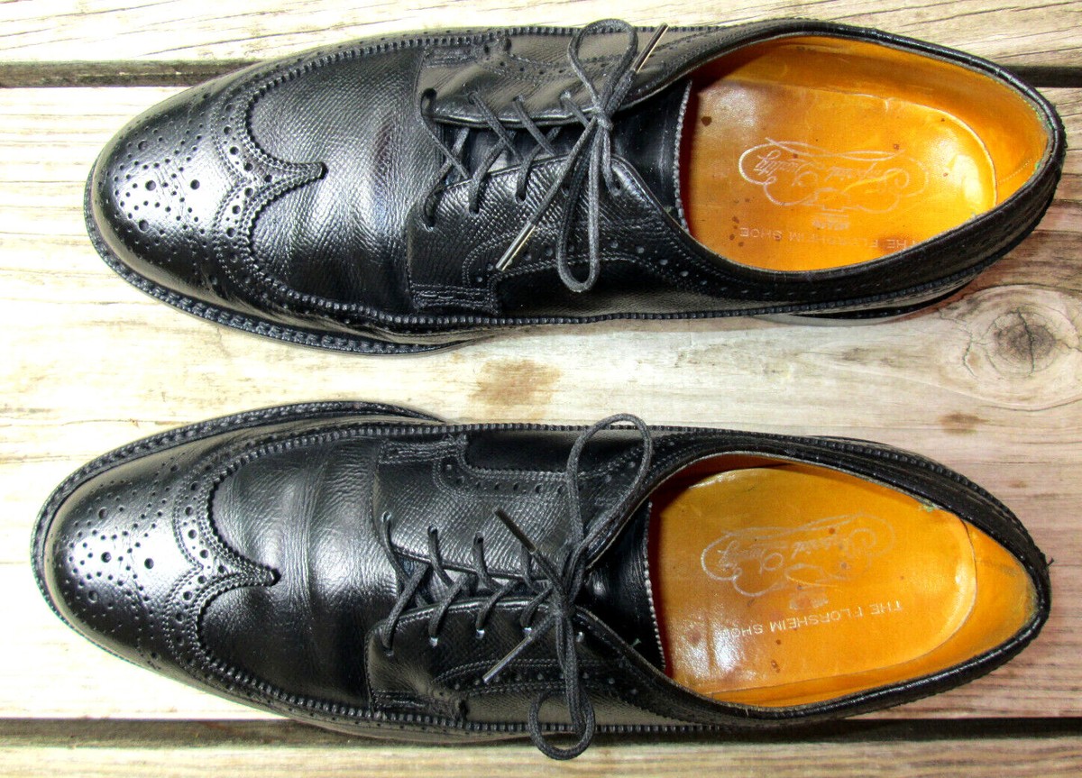 Florsheim Imperial Kenmoor - Black Wingtip Brogues - LWB - size 9.5 D - vintage Florsheim Black Wingtip Dress Shoes for Men for sale | eBay main image 3