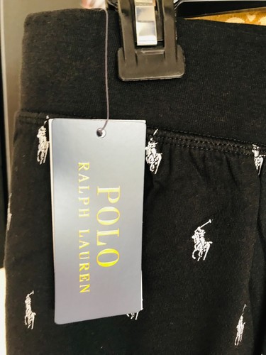 NEW RALPH LAUREN BLACK POLO HORSE LOGO DESIGN PYJAMA BOTTOMS SIZE LARGE - Picture 4 of 5