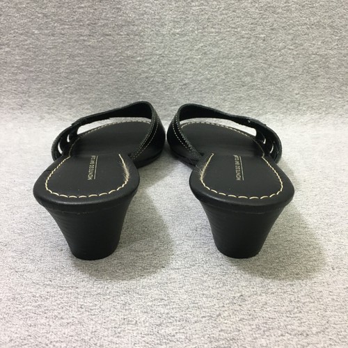 Montego Bay Club Shoes Women's Size 8 Black Block Heel Slide Sandals - Picture 7 of 12