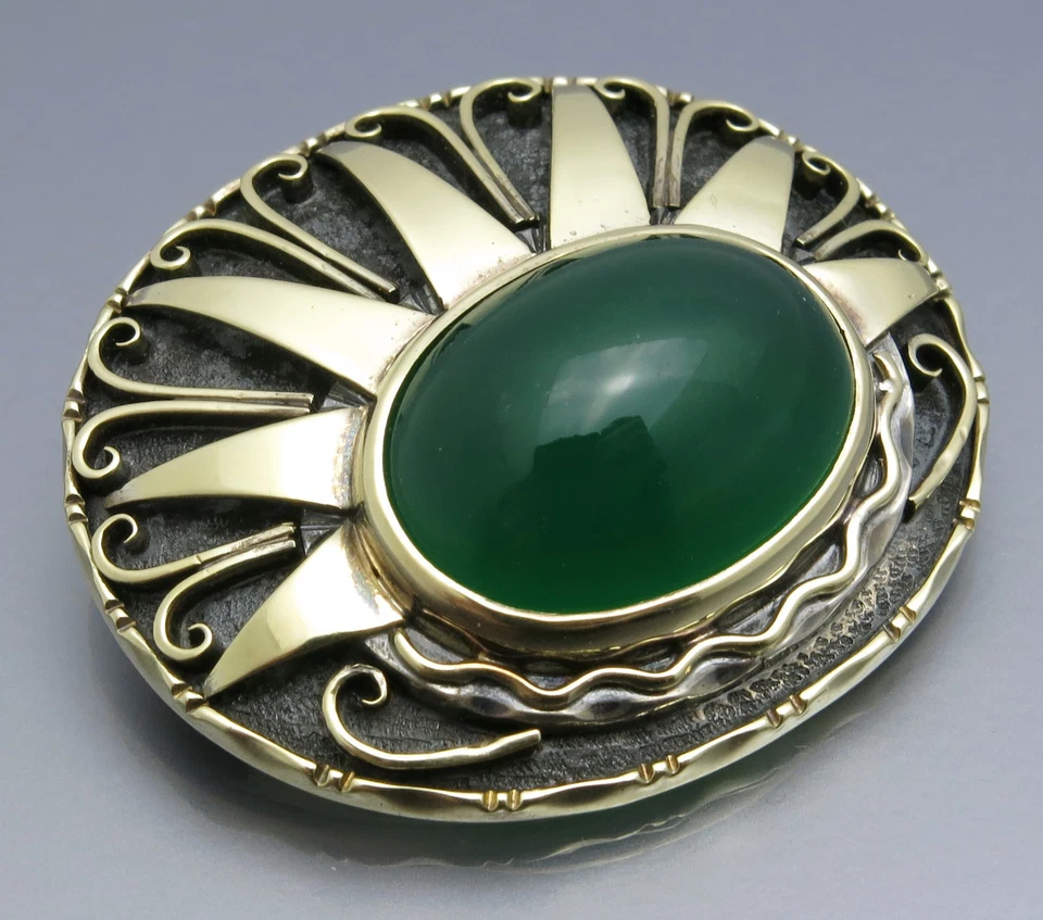 REIF-DESIGN - TOLLE ANTIKE BROSCHE AUS GOLD UND SILBER - 835 SILBER UND 585 GOLD