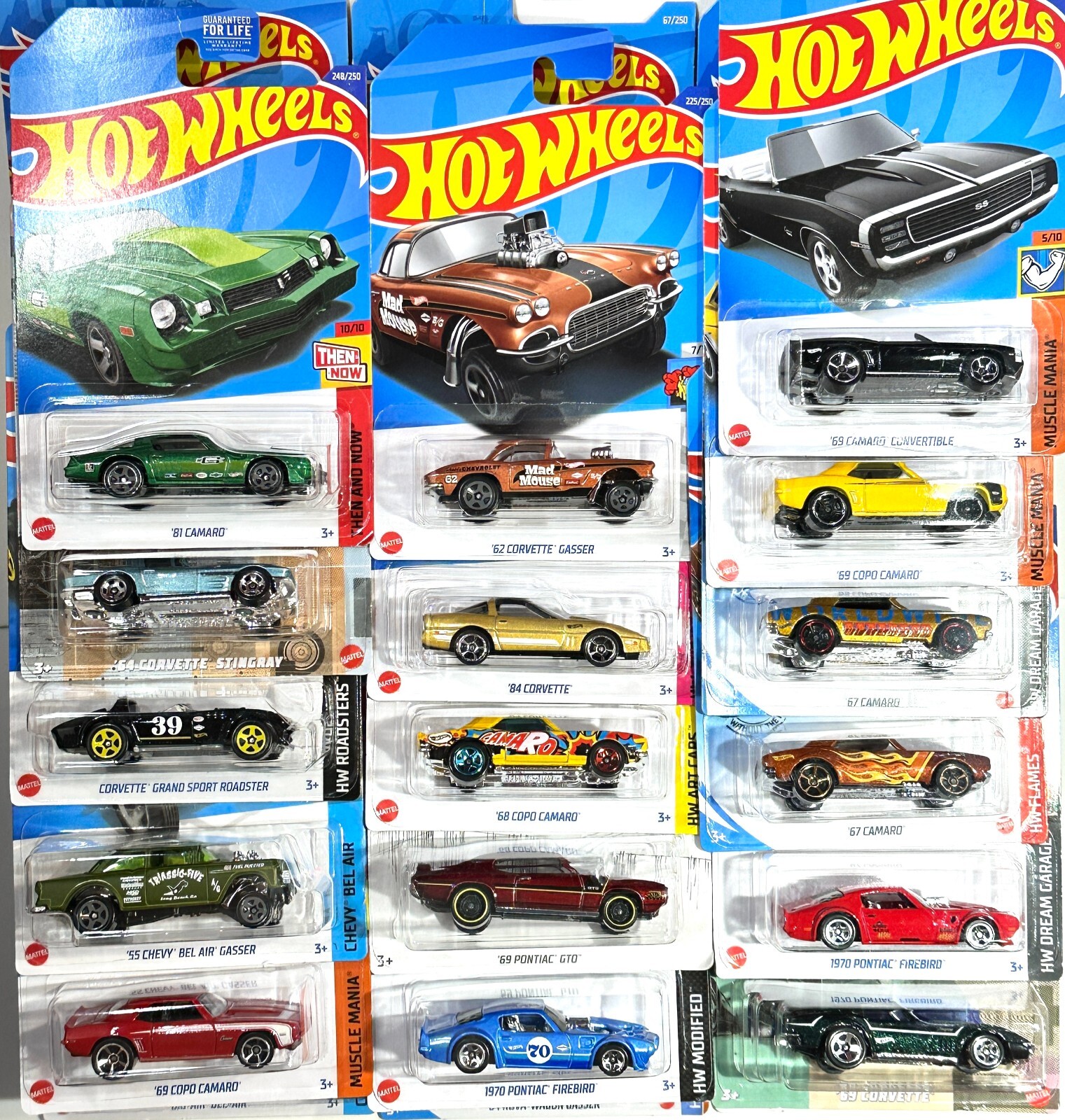 Lot Of 6 Hot Wheels CLASSIC MUSCLE Cars Ford Chevy Dodge Pontiac