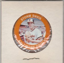 1984 Fun Foods Pin Back Button Orioles Storm Davis Scott Mcgregor