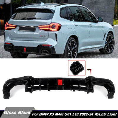 Achterbumper Diffuser Voor BMW X3 G01 22-24 Glanzend Zwarte
