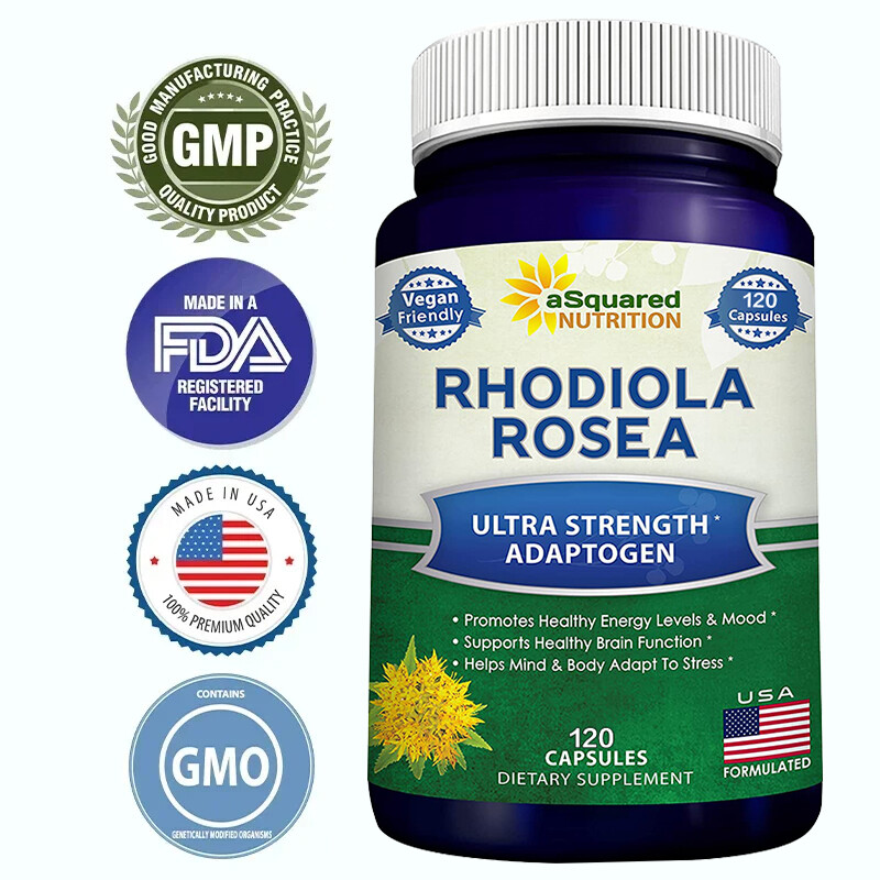Rhodiola Rosea soporte de estrés y aumenta la energía | 1000 mg 120 cápsulas