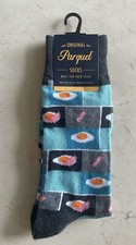 New Mens Bacon And Eggs Breakfast Crew Novelty Socks Parquet Brand Size 10-13