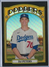 2021 Topps Heritage High 532 DJ Peters black refractor 54/72 Dodgers