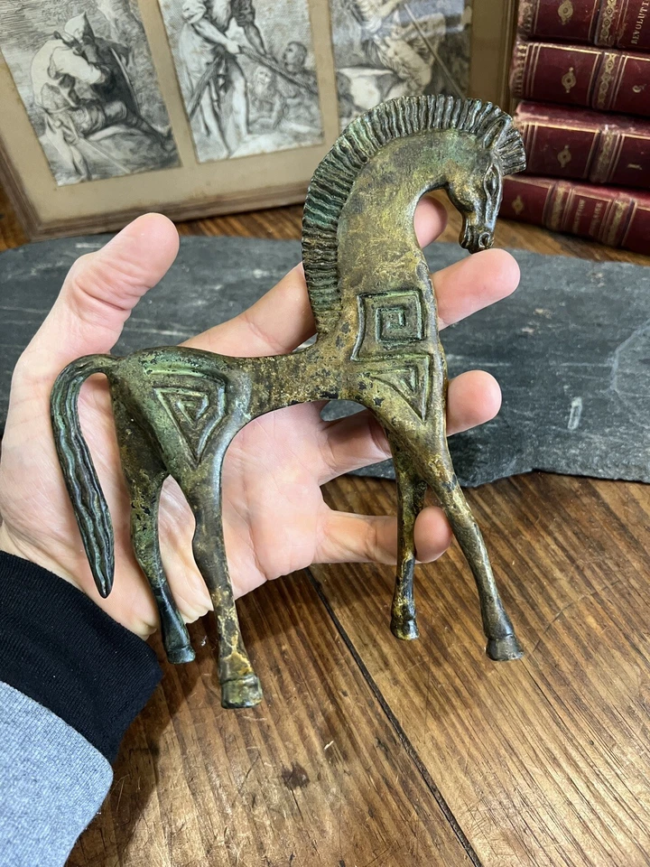 Cheval Bronze Etrusque Statuette Antique Horse - Photo 2/4