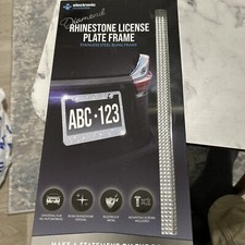 Diamond Rhinestone Stainless Steel License Bling Plate Frame With Screws