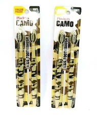 Plackers Camo Tooth Brushes KIDS Set of 2 Pack Total of 4 Ages 5-8 New SOFT