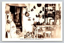 RPPC Kitchen Sutters Fort Sacramento Real Photo California P672