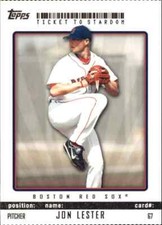 2009 Topps Ticket to Stardom Perforated Red Sox Baseball Card #67 Jon Lester