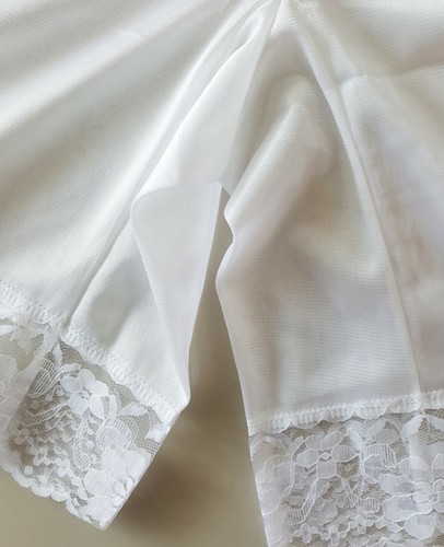 Half Slip Sheer Nylon Pants Petticoat Soft Comfort Loose Lace Vintage Size L - Picture 19 of 41