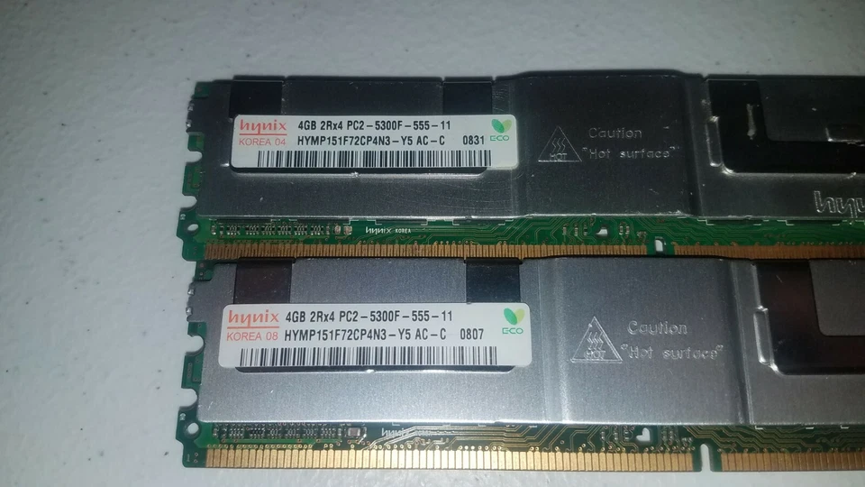 2 x 4GB Hynix HYMP151F72CP4N3-Y5 Fully Buffered PC2-5300 2Rx4 TESTED - Image 2 of 3