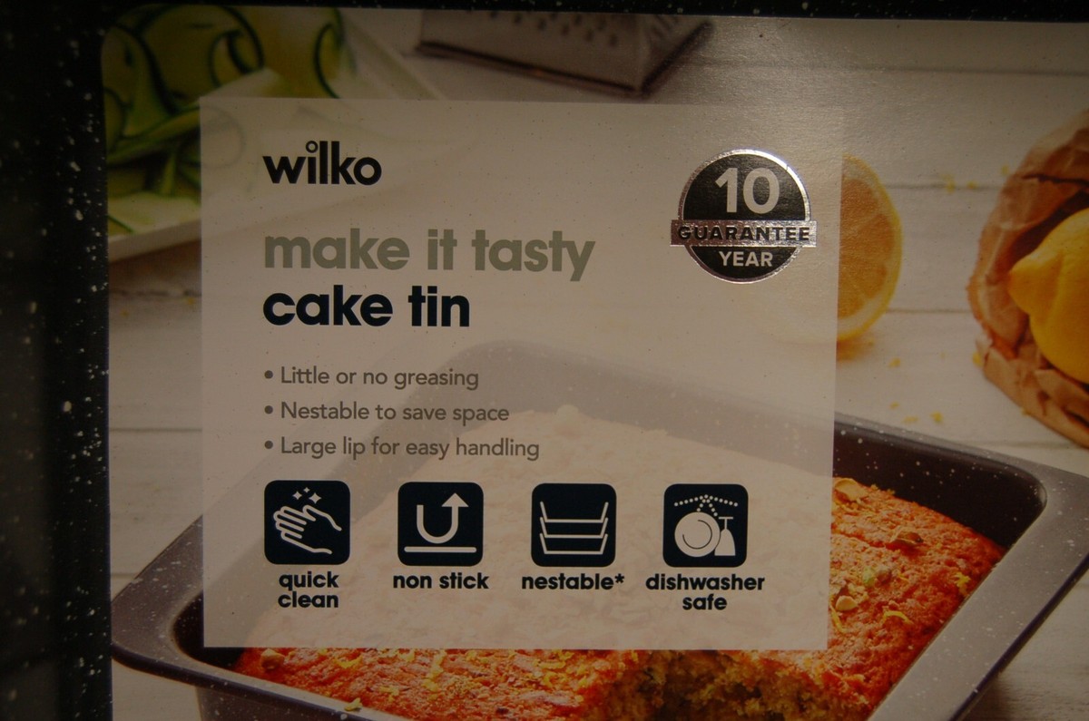 Wilko square non stick coated grey cake tin, new, 25 x x cm