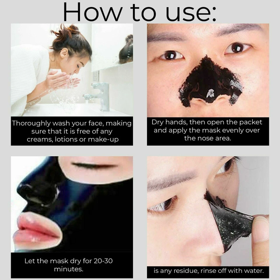 Charcoal Activated Black Face Mask Blackhead Remover Peel Off Facial Black Mask - Image 4 of 4