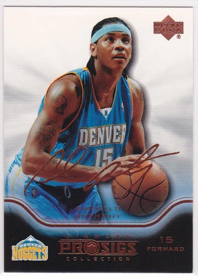 CARMELO ANTHONY AUTO SIGS Basketball Card Upper Deck MELO Denver Nuggets Knicks - Image 1 of 2