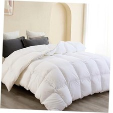 Premium Down Comforter Queen Size, Luxurious All Season All Season Queen White