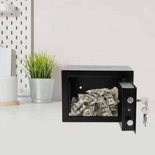 Black Free Standing Small Safe Box Safe Storage Box Cash Cabinet with Drop Slot