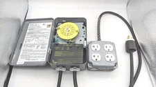 Intermatic T101 24hr Mechanical Timer Switch Pre-Wired 4 Outlets