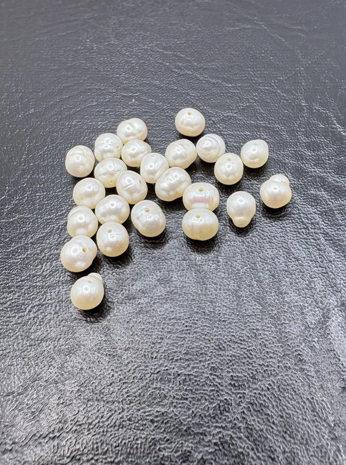 Echte Süßwasserperlen 24-Stück -gebohrt, perfekt für Schmuck, Ketten, Armbänder  - Bild 2 von 3