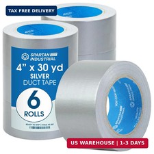 4" X 30 yd Silver Water-Resistant Tape - 6 Wide Duct Tape Rolls