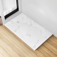 Designer White Shower Tray Square/Rectangle Walk In Shower Base Free Waste