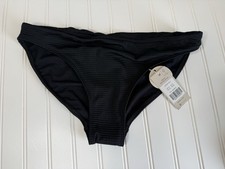 Boden Bikini Bottom Women Classic Swim Women Black 10 Textured Broderie NEW 1564