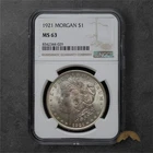 1921 Morgan Silver Dollar $1 - NGC MS63 - Philadelphia