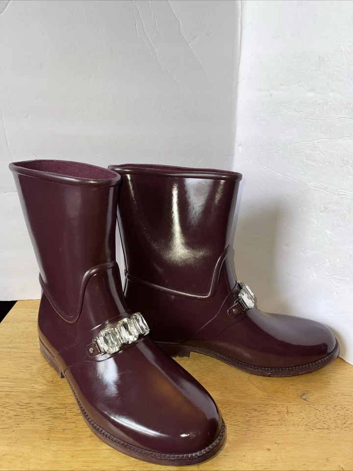 Женские дождевики Michael Kors Leslie резиновые с закрытым носком до середины икры сливы размер 10 - Изображение 2 из 4