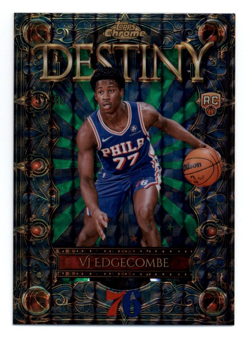2025-26 Topps Chrome Destiny Green Refractors #D3 VJ Edgecombe 51/99 Rookie RC