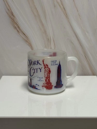 Vintage New York City Souvenir Milk Glass Mug Made In USA