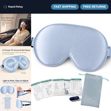 3D Contoured Silk Blackout Eye Mask for Sleep, Travel,  Relaxation - Comfortabl